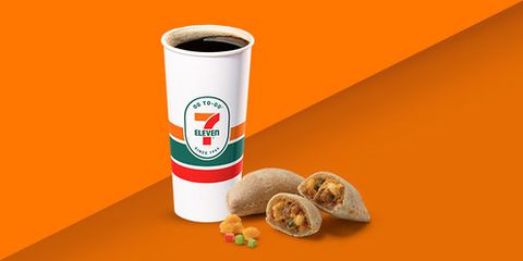 empanada and coffee from 7 eleven