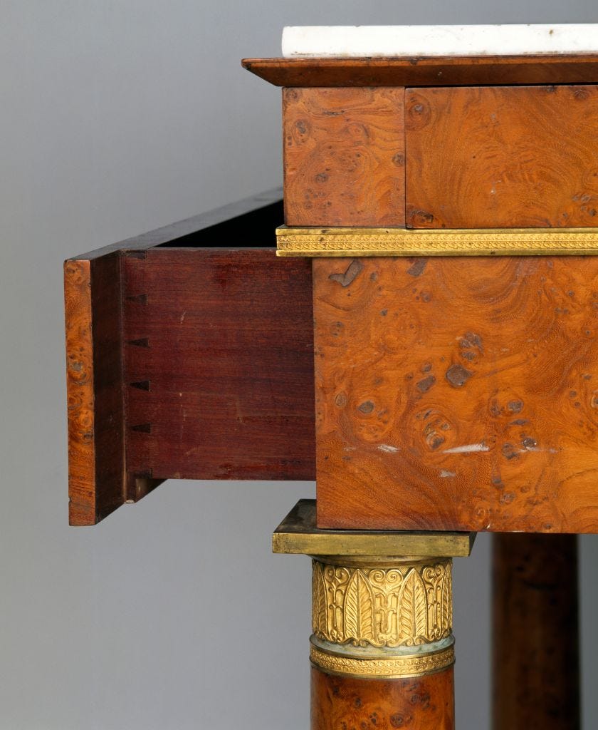 empire style oak dressing table