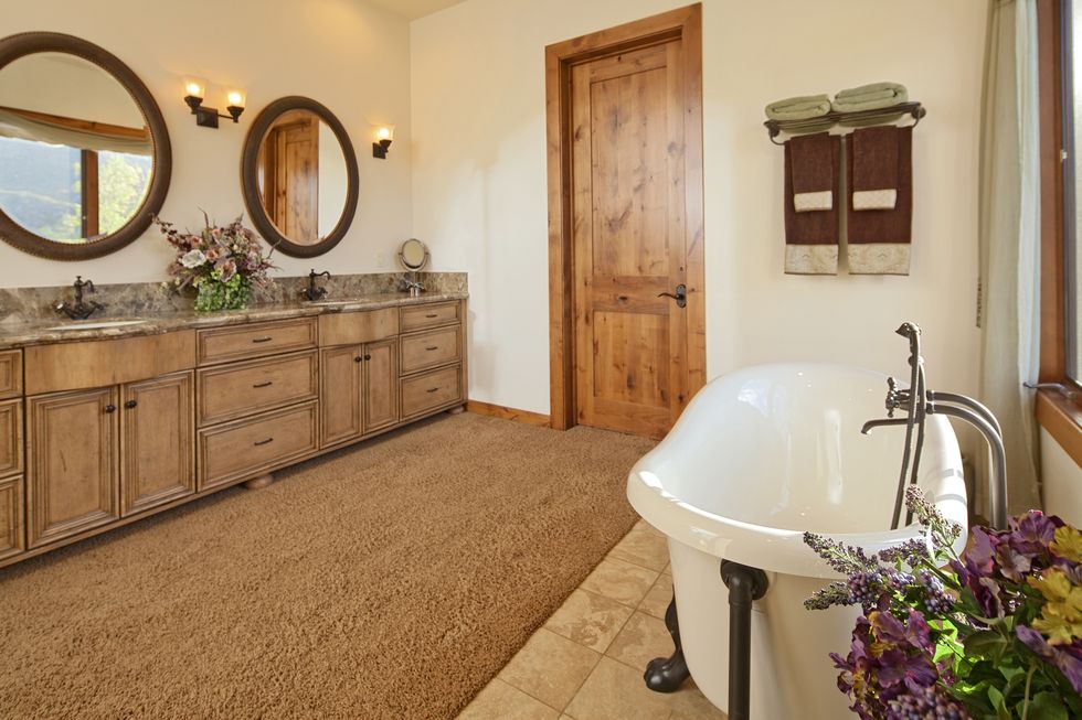 empty bathroom of luxury house