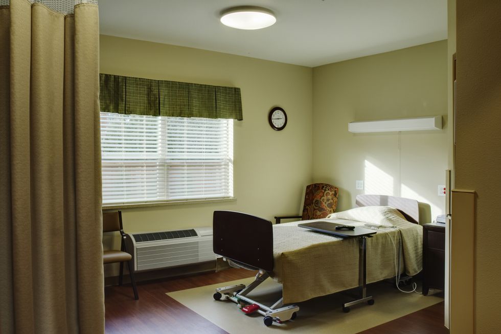 empty patient room in assisted living facility