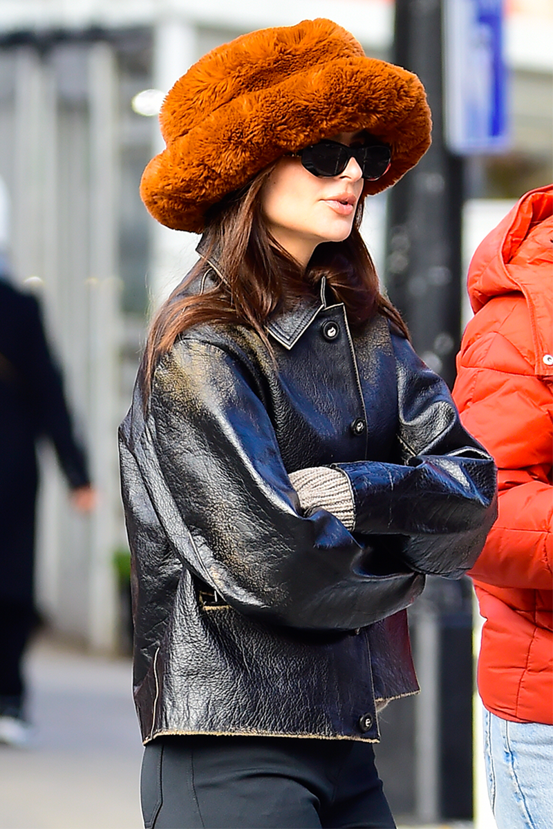 EmRata just said it's officially winter in celeb fave fluffy hat