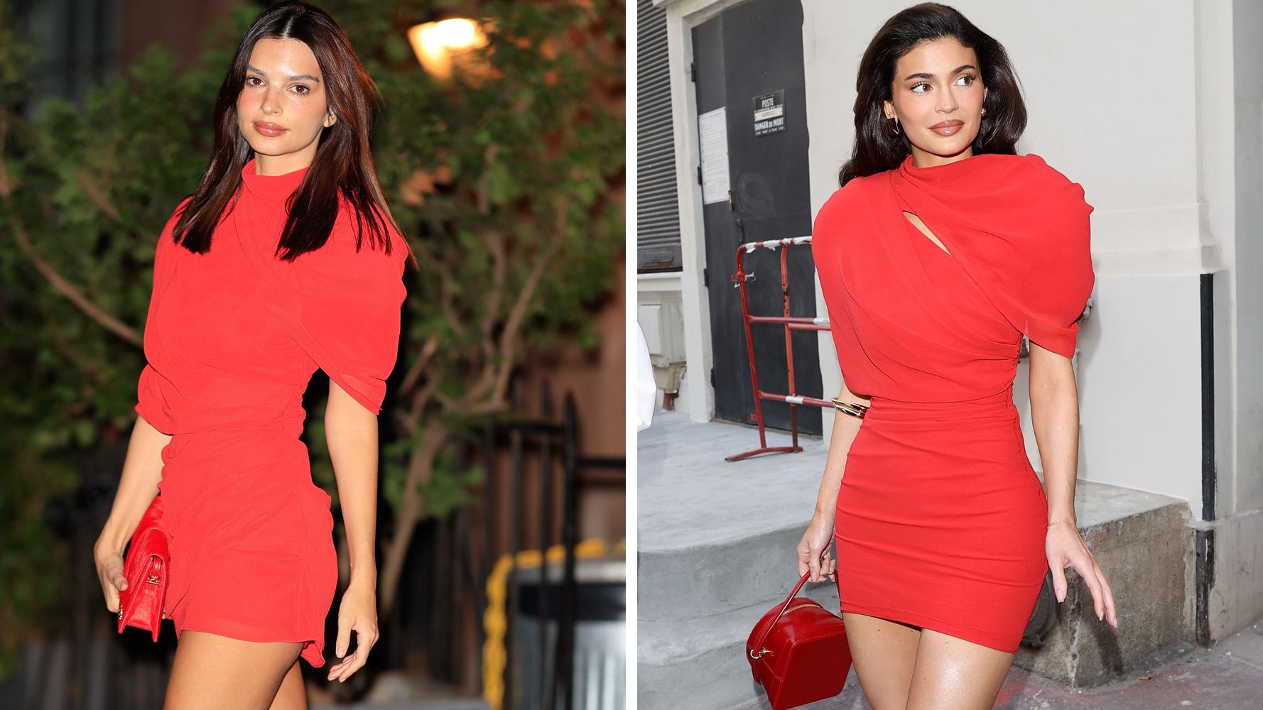 Emily Ratajkowski Wears the Same Red Minidress As Kylie Jenner