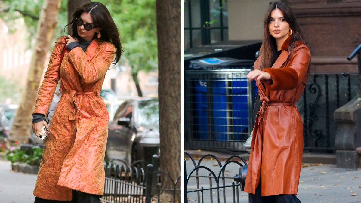Emily Ratajkowski's Fur-Lined Leather Trench Coat Is the Perfect Fall Staple