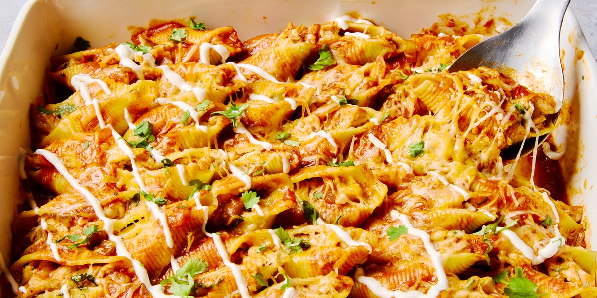 preview for Enchilada Stuffed Shells = Our New Fav Weeknight Dinner