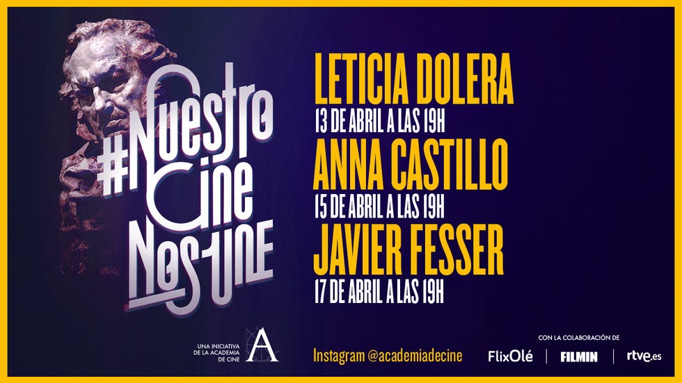 Agenda de encuentros de cine de la Academia de Cine del 13 al 17 de abril de 2020.