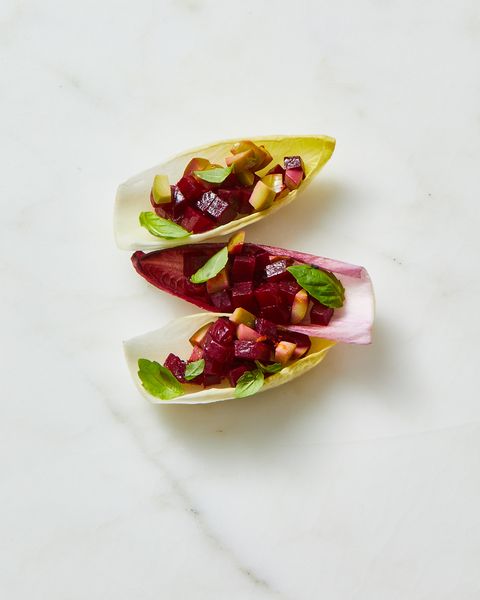 endive boats with beet tapenade
