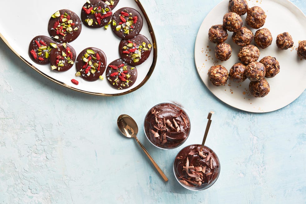 chia seed energy balls on a plate