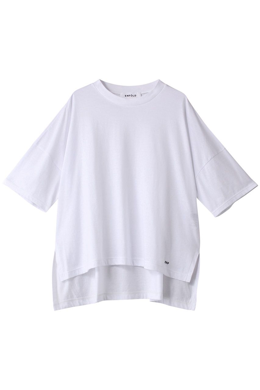 純正人気未使用・ENFOLDのスビン天竺スリットボックスTシャツ Tシャツ(半袖/袖なし)