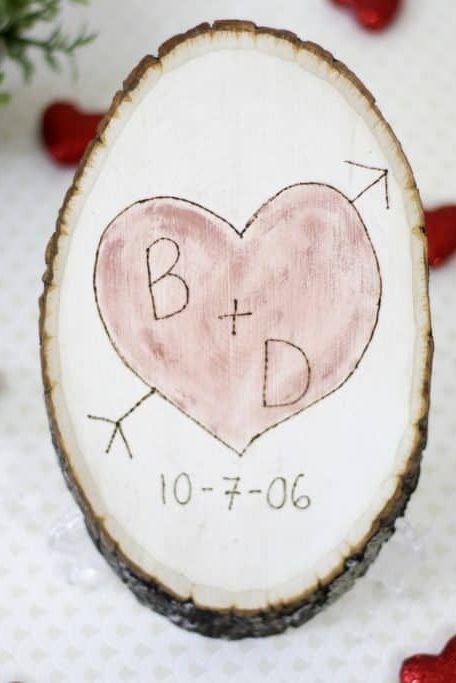 engagement party ideas engraved wood slice