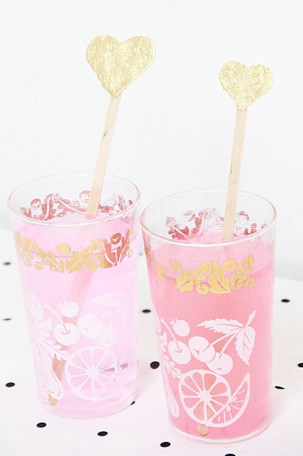 engagement party ideas gold leaf stirrers