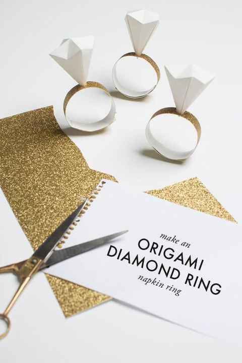 engagement party ideas origami ring napkin holder