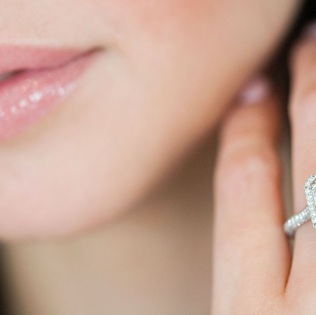 Ring, Engagement ring, Skin, Jewellery, Lip, Diamond, Fashion accessory, Beauty, Nose, Chin, 