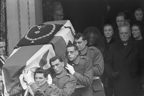 Winston Churchill Funeral,coffin being carried