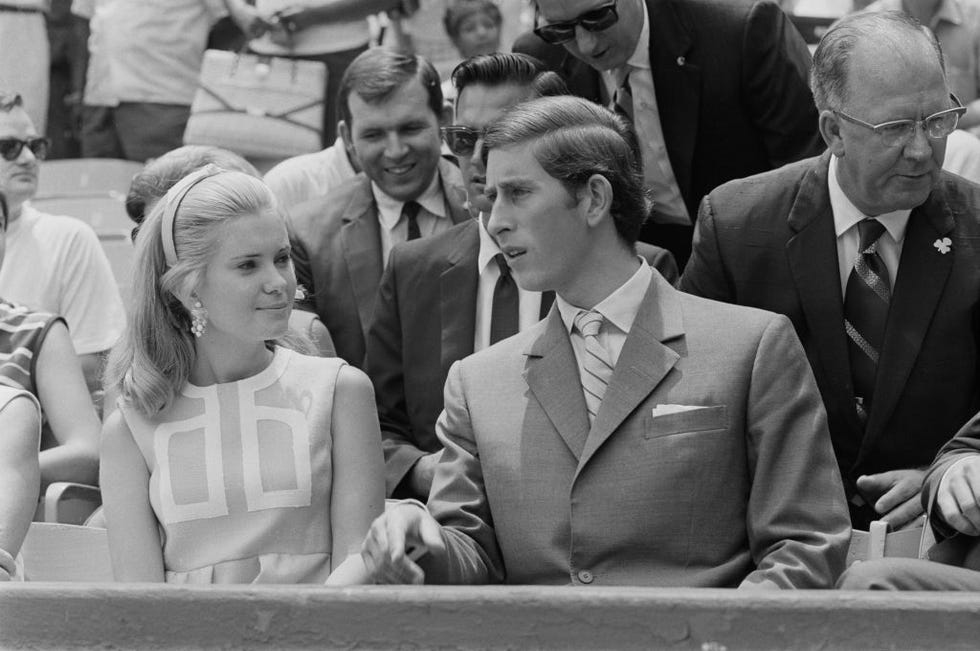 tricia nixon and prince charles attend baseball game