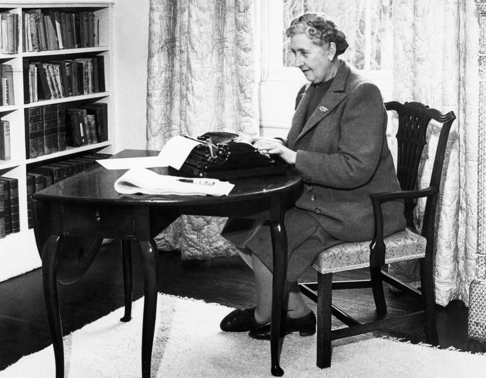 agatha christie typing at home