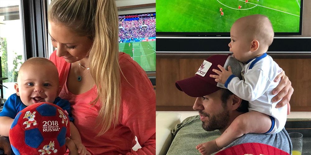 Enrique Iglesias & Anna Kournikova Watch the World Cup With Their Twins