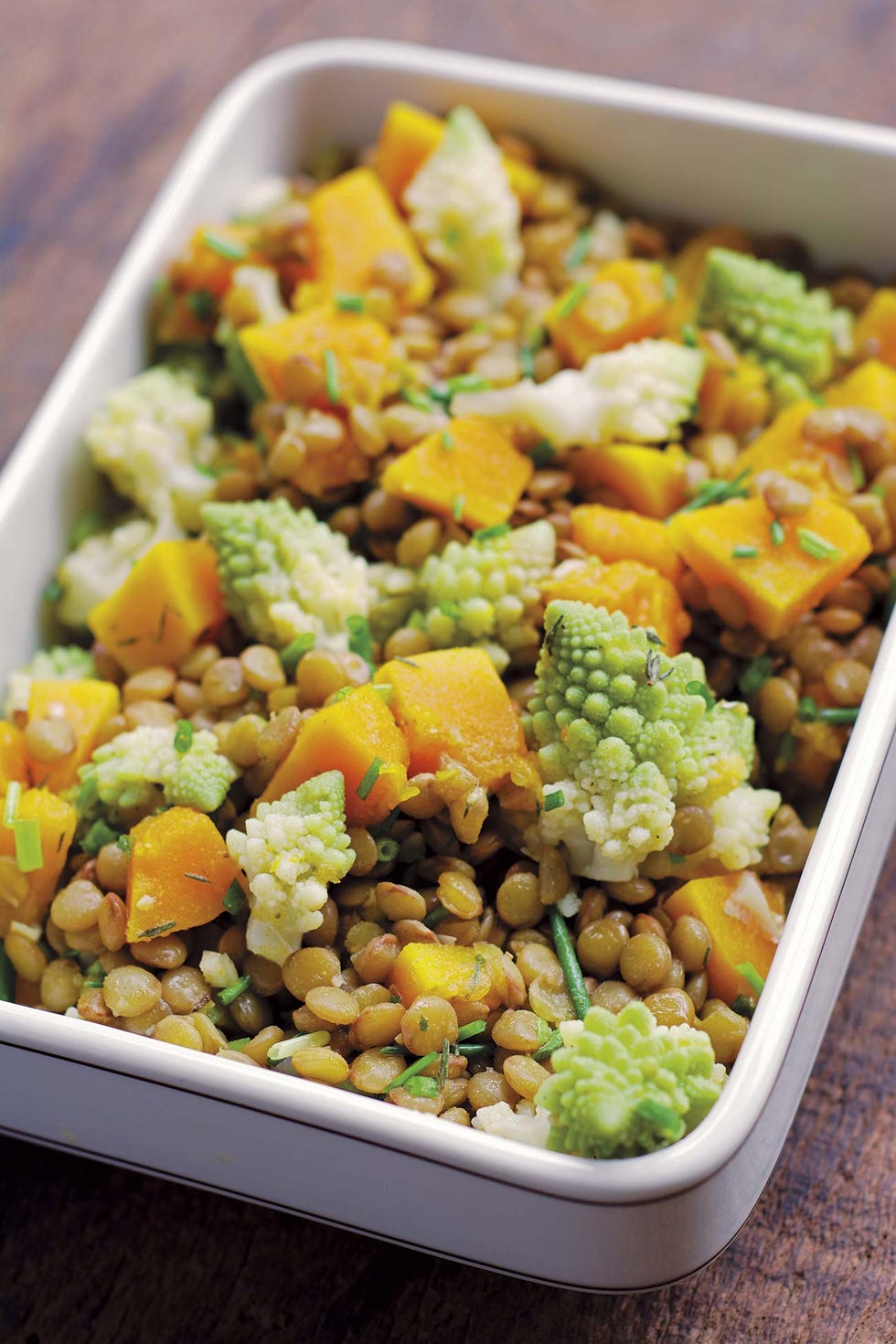 ensalada de lentejas y calabaza