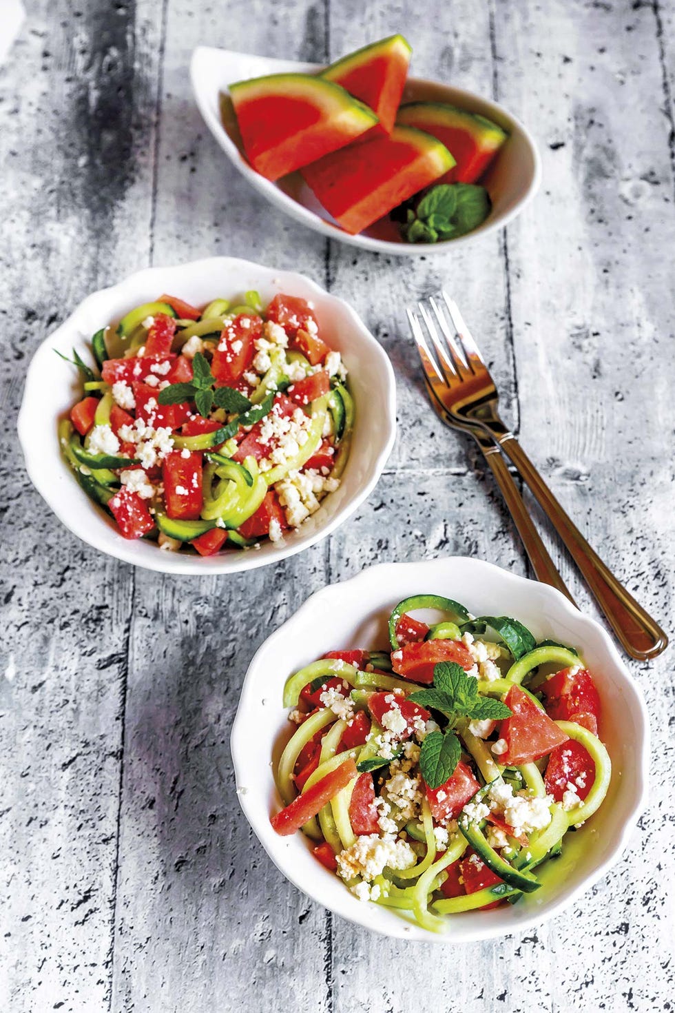 ensalada de pepino con sandía