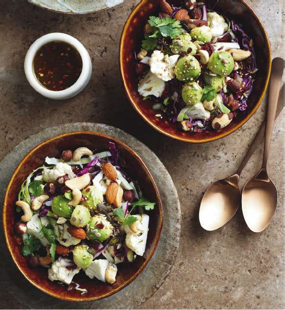 ensalada de verduras crujientes