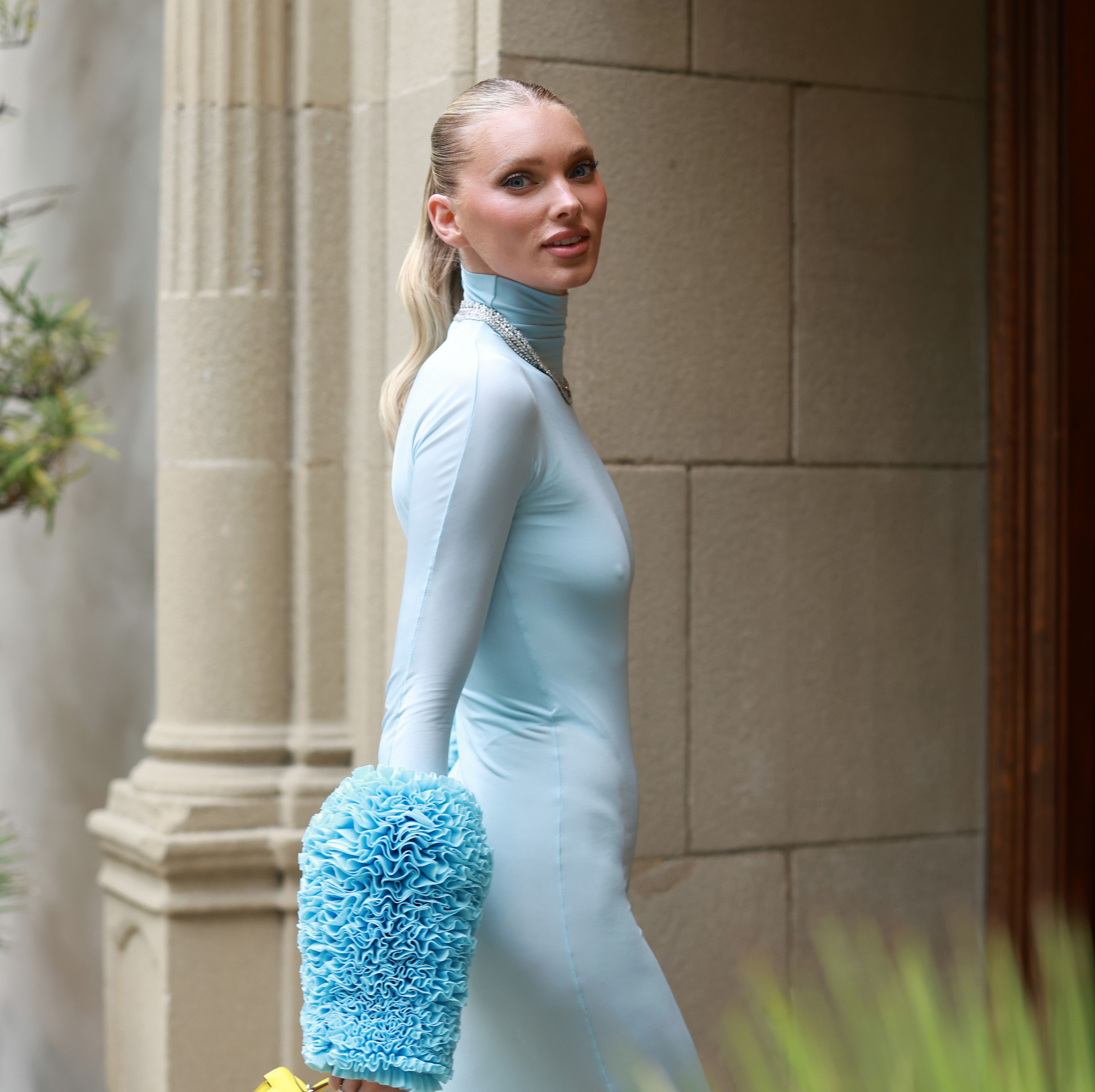 Elsa Hosk Understood the Assignment with Her Head-to-Toe Tiffany Blue Look