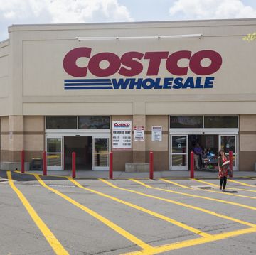 entrance to large costco warehouse superstore in manassas, virginia, usa