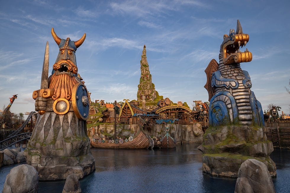 berk's lagoon is surrounded by viking imagery