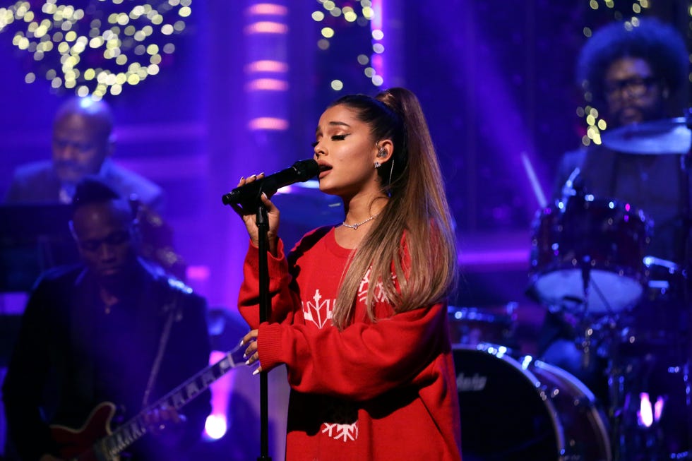 ariana grande performs on late night show