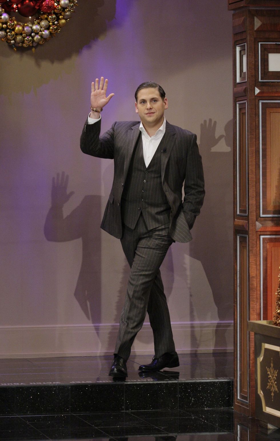 Jonah Hill on The Tonight Show with Jay Leno on December 22, 2011. 