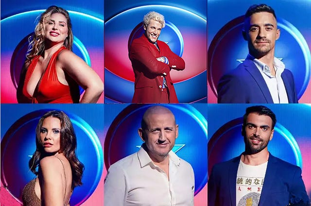 susana bianca, alex caniggia, zeus montiel, jessica bueno, gustavo y javier fernández equipo azul