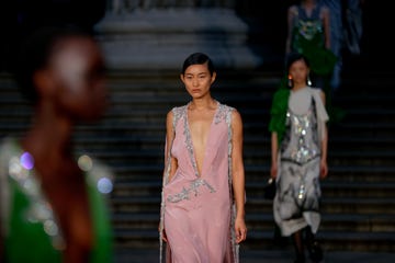 london, england september 15 models walk the runway at the erdem show during london fashion week september 2024 at the british museum on september 15, 2024 in london, england photo by john phillipsgetty images