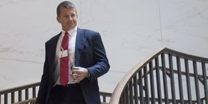 erik prince, former navy seal and founder of private military contractor blackwater usa, arrives to testify during a closed door house select intelligence committee hearing on capitol hill in washington, dc, november 30, 2017  afp photo  saul loeb        photo credit should read saul loebafp via getty images