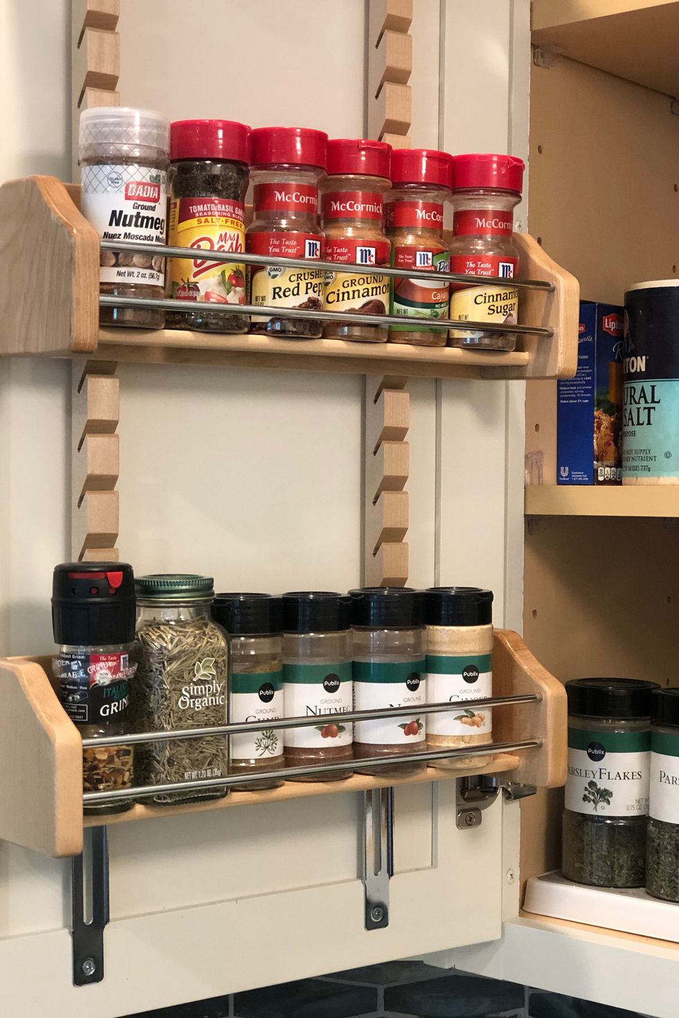 Kitchen Spice Organization – - inside cabinet door
