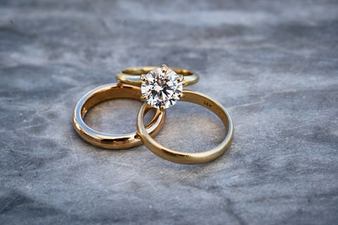 the couple's wedding rings