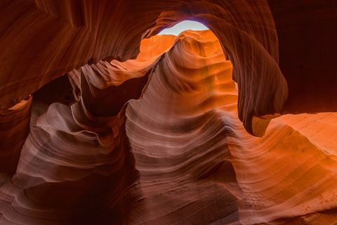 Eroded Navajo Sandstone in the Lower Antelope Canyon, Page, Arizona, USA