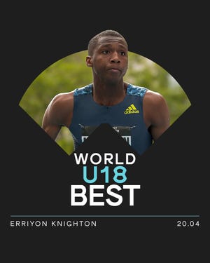 reconocimiento de world athletics a eirron kinghton, plusmarquista mundial sub18 en 200 metros