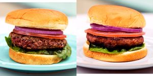 Food, Hamburger, Dish, Buffalo burger, Cuisine, Veggie burger, Burger king premium burgers, Ingredient, Fast food, Junk food, 