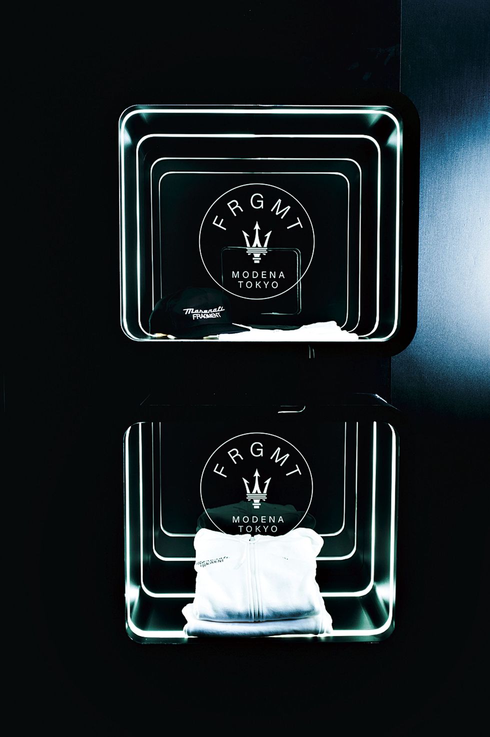 a black box with a white logo