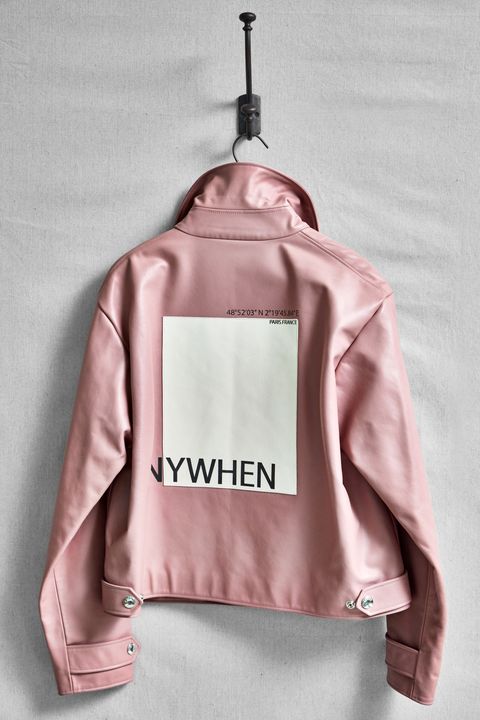 Clothing, Pink, Clothes hanger, Outerwear, Jacket, Sleeve, Peach, Textile, Top, Sweatshirt, 