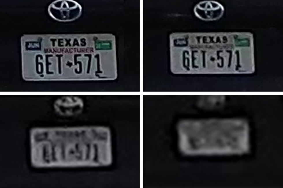 license plates up close