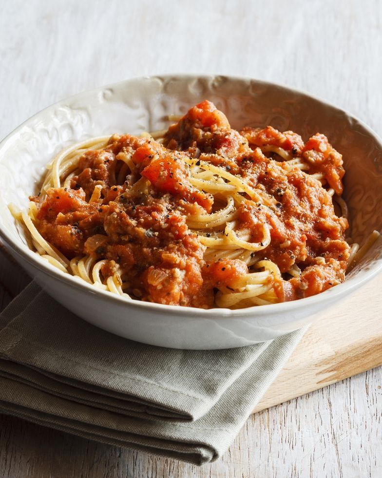Espaguetis con Soja Texturizada