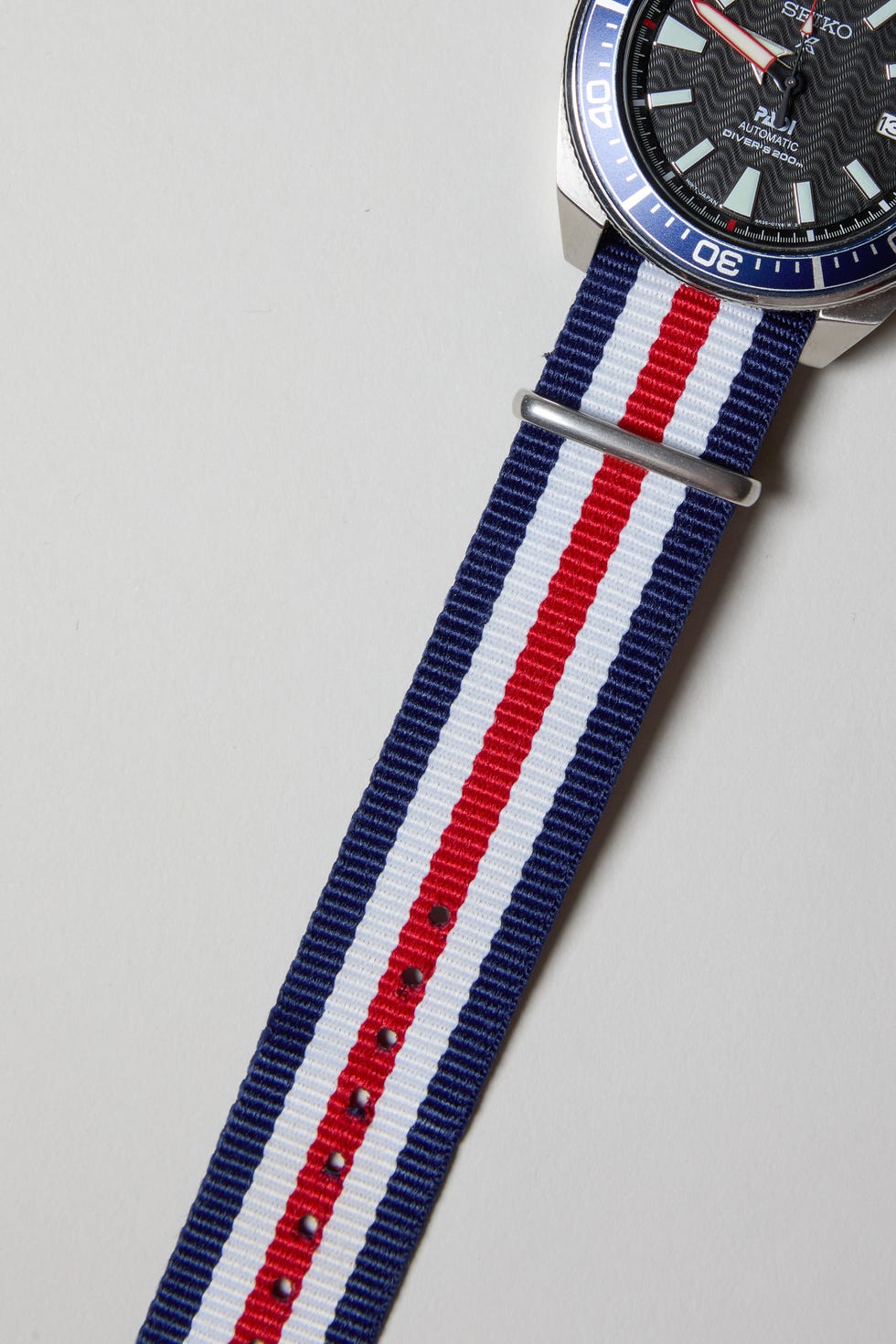 a red white and blue nato watch strap
