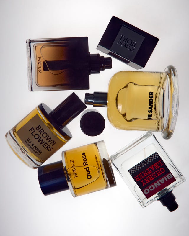 a range of cologne bottles