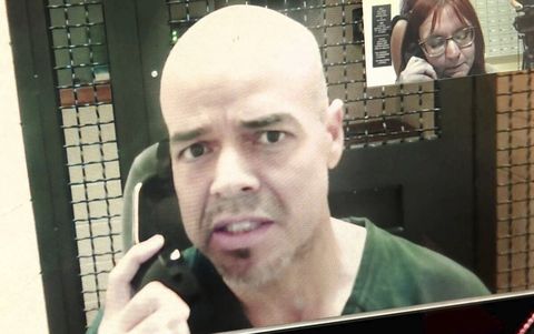 robert telles speaks to the review journal via videoconference on friday from the clark county detention center nathan asselinlas vegas review journal