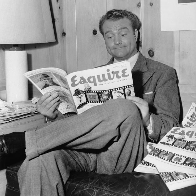 american actor and entertainer red skelton 1913   1997 reads an article about himself in 'esquire' magazine on the set of the mgm film 'the clown', 1952  photo by archive photosgetty images