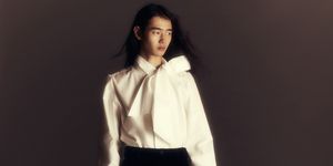 japanese model hotaka in a white shirt