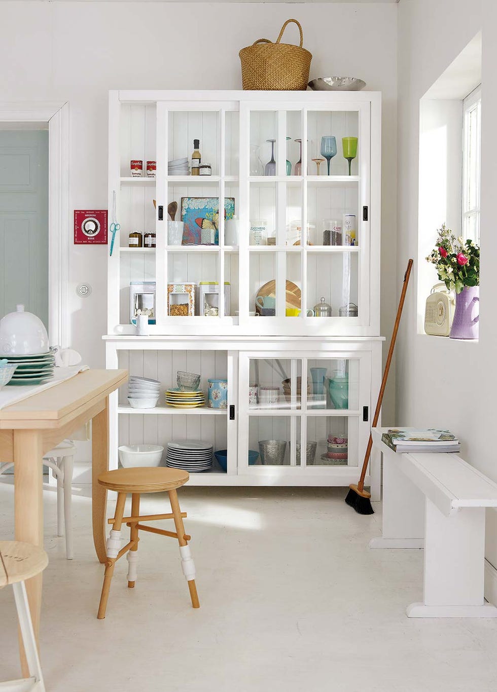 Shelf, Shelving, White, Furniture, Room, Interior design, Bookcase, Building, Desk, Floor, 