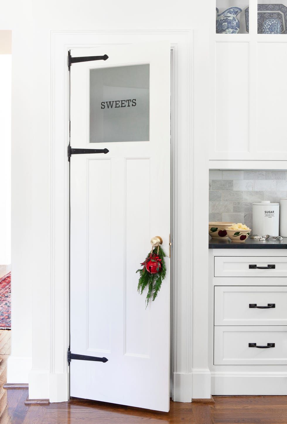 white etched pantry door