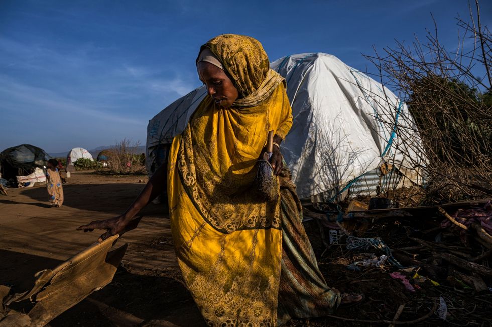 ahan Omer Jibrin 28 moeder van acht kinderen woont al drie maanden in het opvangkamp Wegens de droogte moest ze haar dorp Ula Ula in Ethiopi verlaten en op zoek gaan naar noodhulp