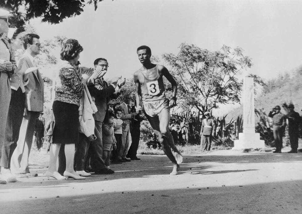 abebe bikilla running in marathon