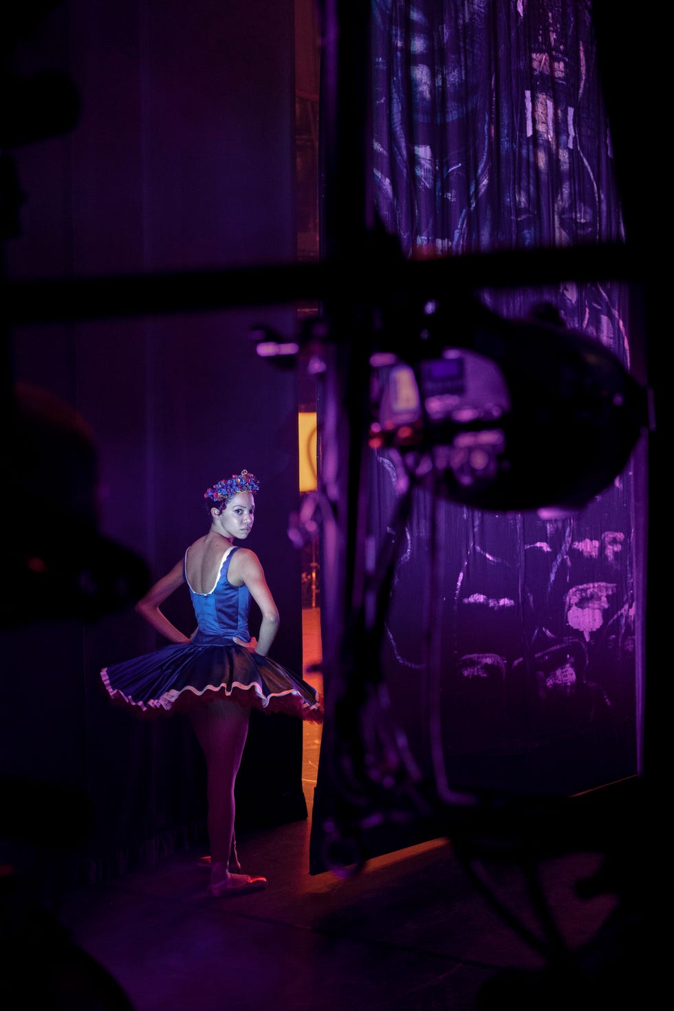 dancer wearing tutu in wing